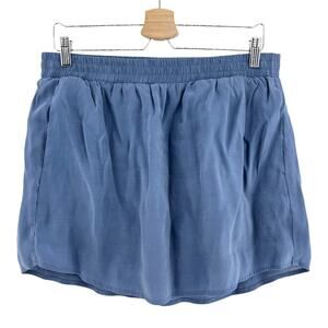 Madish One LARGE Blue Elastic Waist Utility Mini Skirt